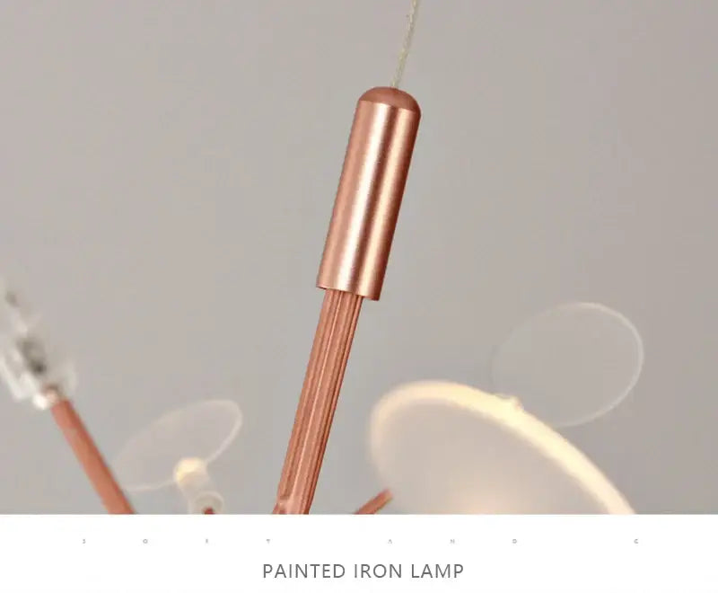 Decorbites™ branch design nordic chandelier with copper-finished iron lamp in rose gold and black colors