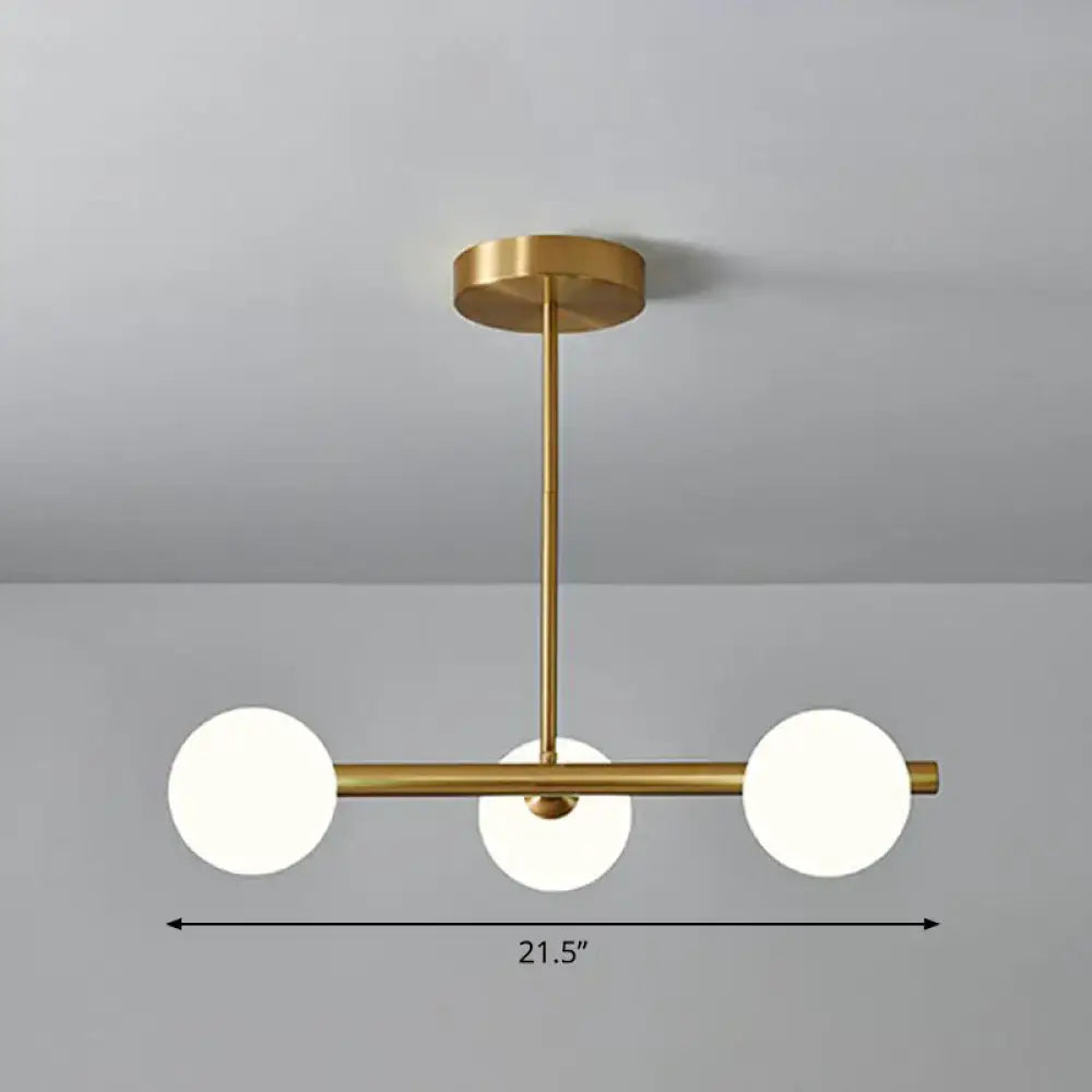 Decorbites brass plated sphere island pendant light with clear white frosted glass sphere shades for dining room