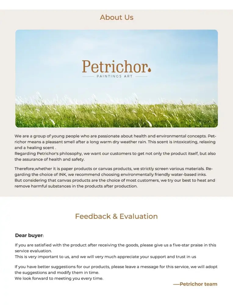 Petrichor bright orange canvas painting of vibrant green grass field under blue sky for home decor by DecorBites