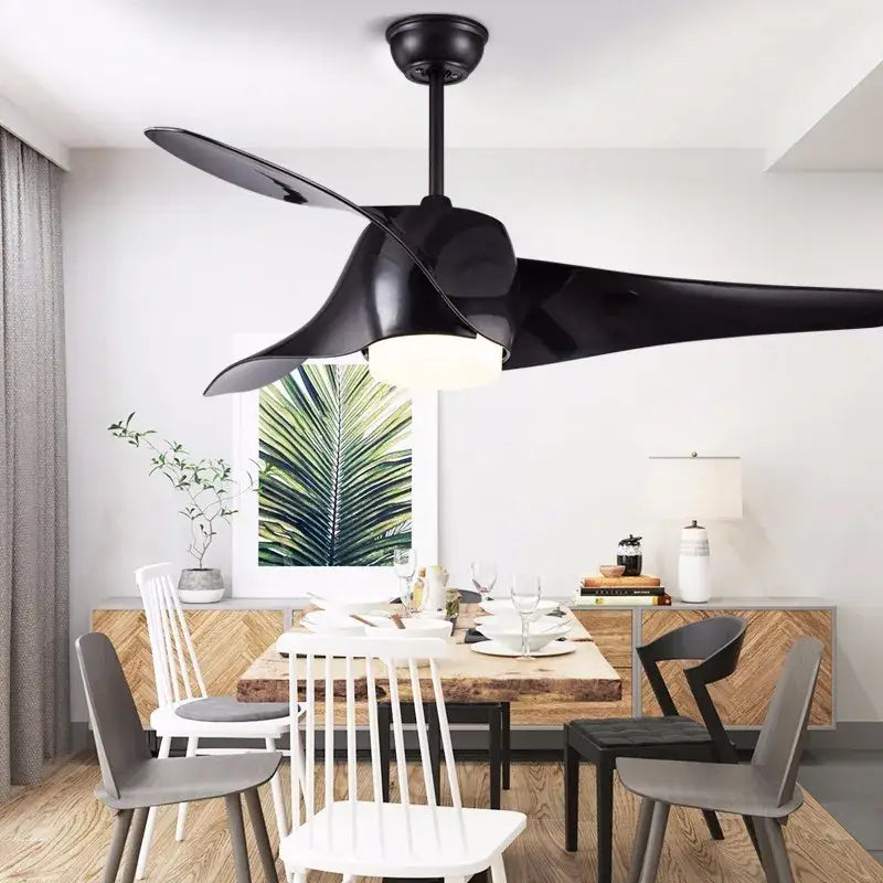 Black matte ceiling fan with sleek modern blades and integrated lighting for decorbites brown vintage remote control model