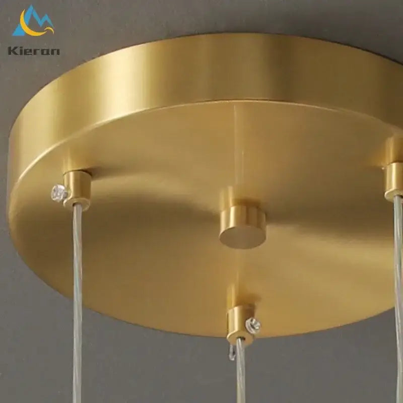 Gold-colored circular ceiling mount for decorbites butterfly led crystal pendant light for modern bedroom use
