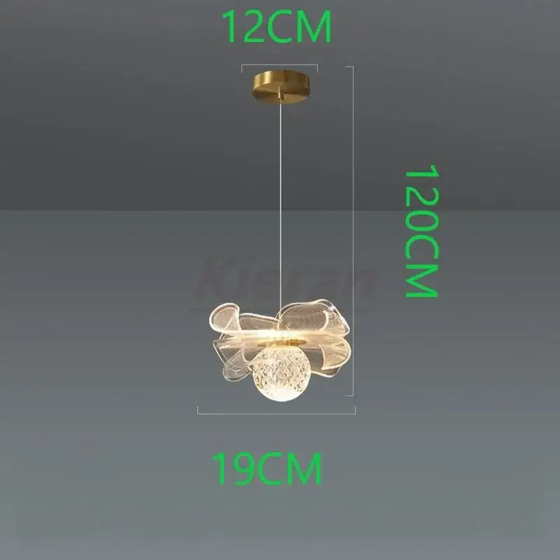 A modern 120cm decorbites butterfly led pendant light with gold ceiling mount and clear glass butterfly led chandelier body