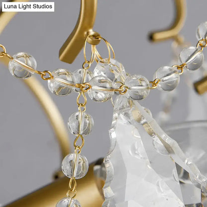 Decorbites butterfly shaped chandelier with clear crystal beads and brass frame is an elegant living room inch fixture