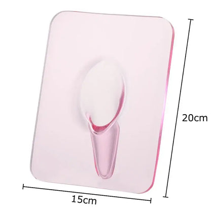 Pink translucent adhesive hook with a sleek modern design for DecorBites butterfly vase room decor and aesthetic room decor