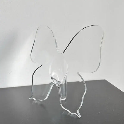 Transparent acrylic butterfly vase with minimalist design for aesthetic room decor by DecorBites butterfly vase