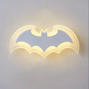 Decorbites cartoon bat wall lamp glowing translucent acrylic with warm yellow illumination for bedroom decor