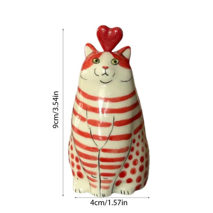 Cat Polka Dot Resin Flower Bud Vase - Vase