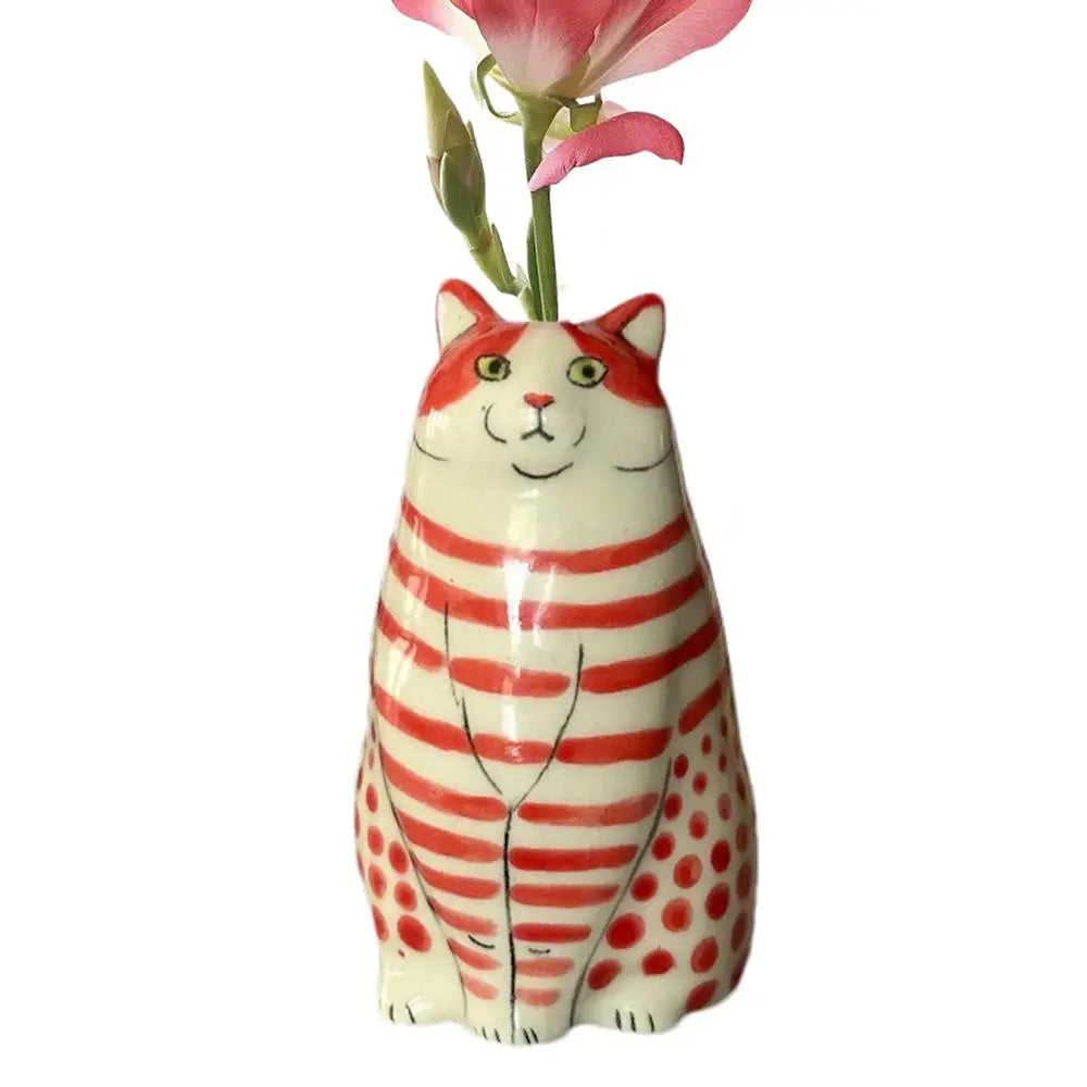 Cat Polka Dot Resin Flower Bud Vase - A / CHINA - Vase