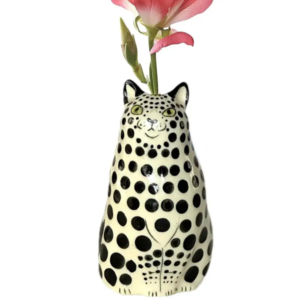 Cat Polka Dot Resin Flower Bud Vase - C / CHINA - Vase