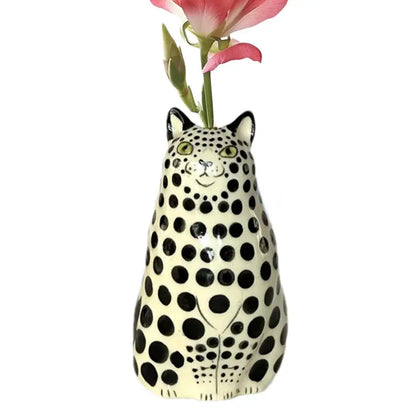 Cat Polka Dot Resin Flower Bud Vase - C / CHINA - Vase