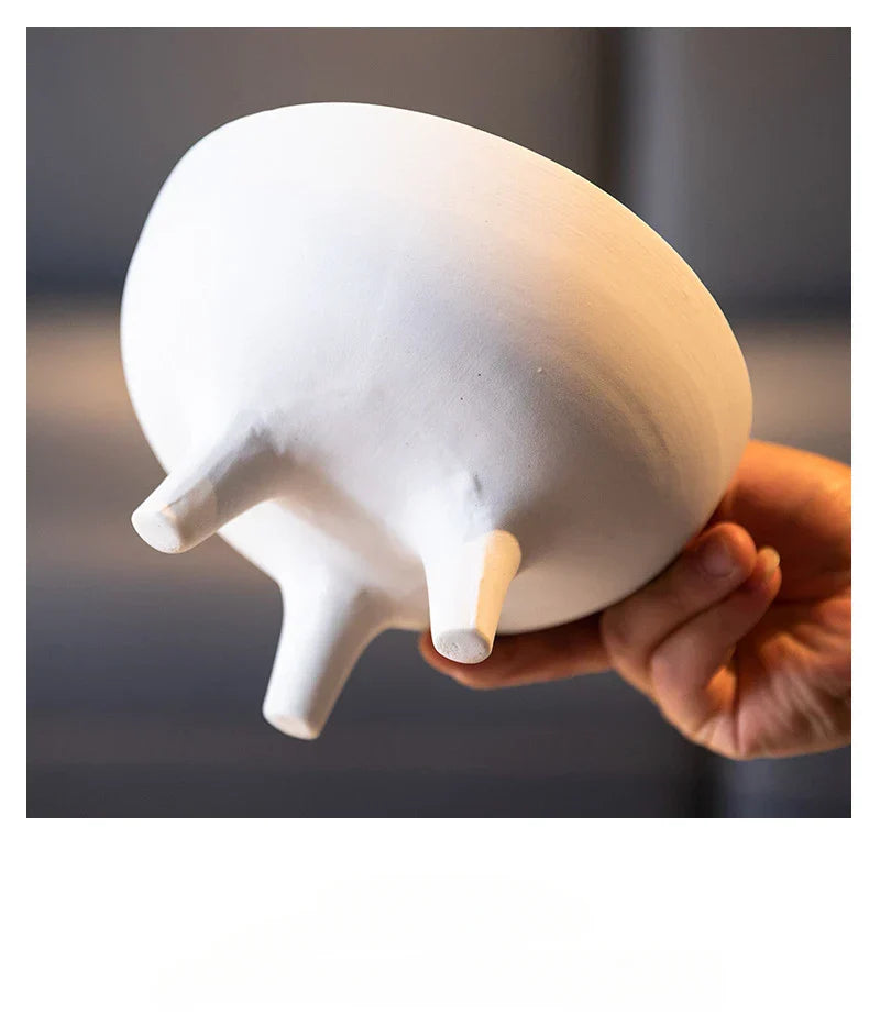 Ceramic Flower Pot with Tripod Stand - Vase