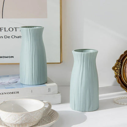 Ceramic-Look Plastic Flower Pots for Home and Garden - Vase