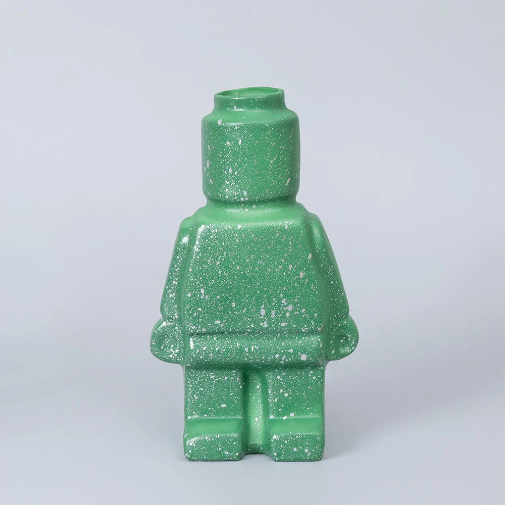 Ceramic Robot Vase - Nordic Style Home Decor - green / CHINA - Vase