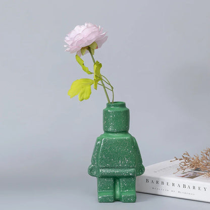 Ceramic Robot Vase - Nordic Style Home Decor - Vase