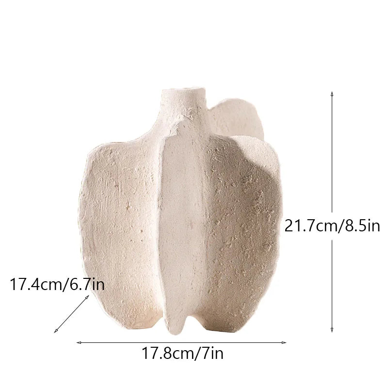 Ceramic Sea Vase with Nordic Modern Decor - D white - Vase