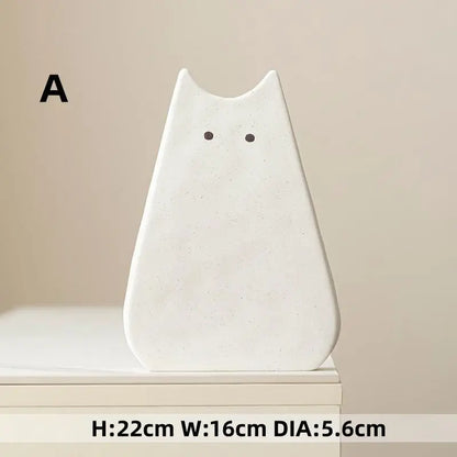 Charming Cat-Inspired Ceramic Vase - A / CHINA - Vase