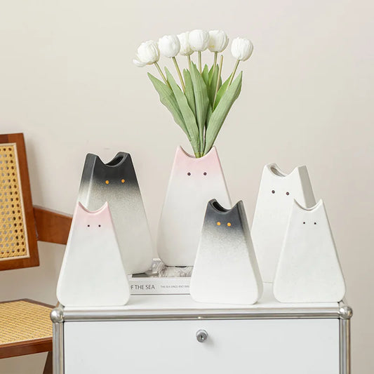 Charming Cat-Inspired Ceramic Vase - Vase