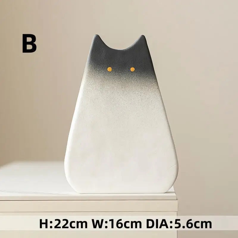Charming Cat-Inspired Ceramic Vase - B / CHINA - Vase
