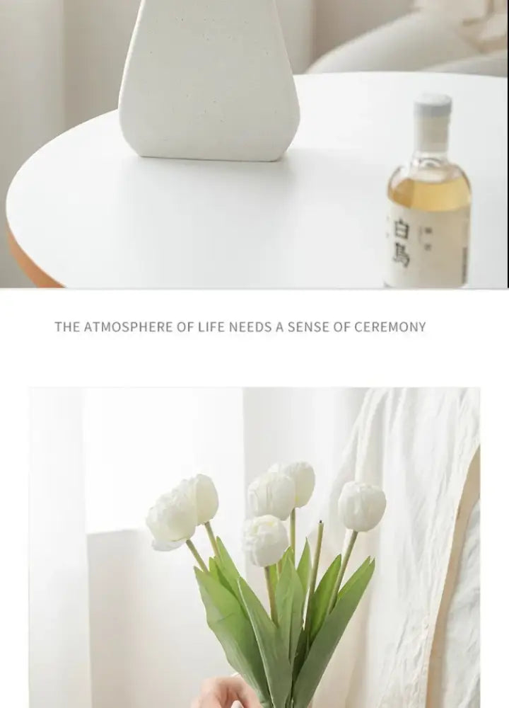 White ceramic vase with a sleek modern triangular shape from decorbites charming cat ceramic vase for living room decor