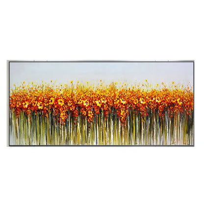 Decorbites cherry blossom canvas art with vibrant orange and yellow flowers for modern living room decor