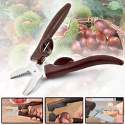 Decorbites chestnut cracker scissors with brown handles silver metal jaws and spring mechanism durable nut opener tool