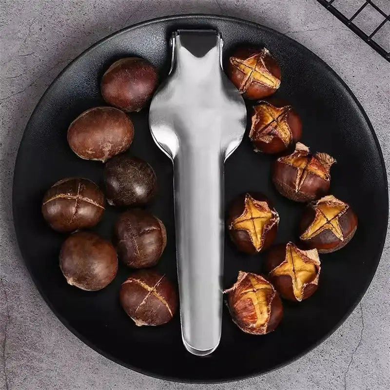 Shiny stainless steel decorbites chestnut opener with sleek ergonomic design for quick and easy chestnut cracking