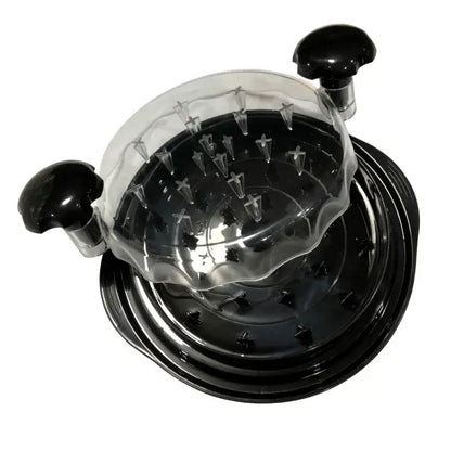 Black and clear plastic decorbites chicken shredder with ergonomic handle and two black knobs for operation