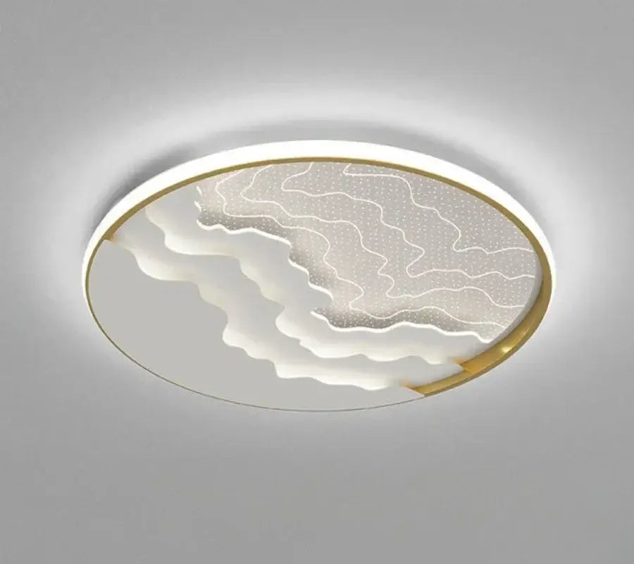 Decorbites™ children’s led ceiling lamp with gold-toned frame and cloud-like panels for nursery lighting