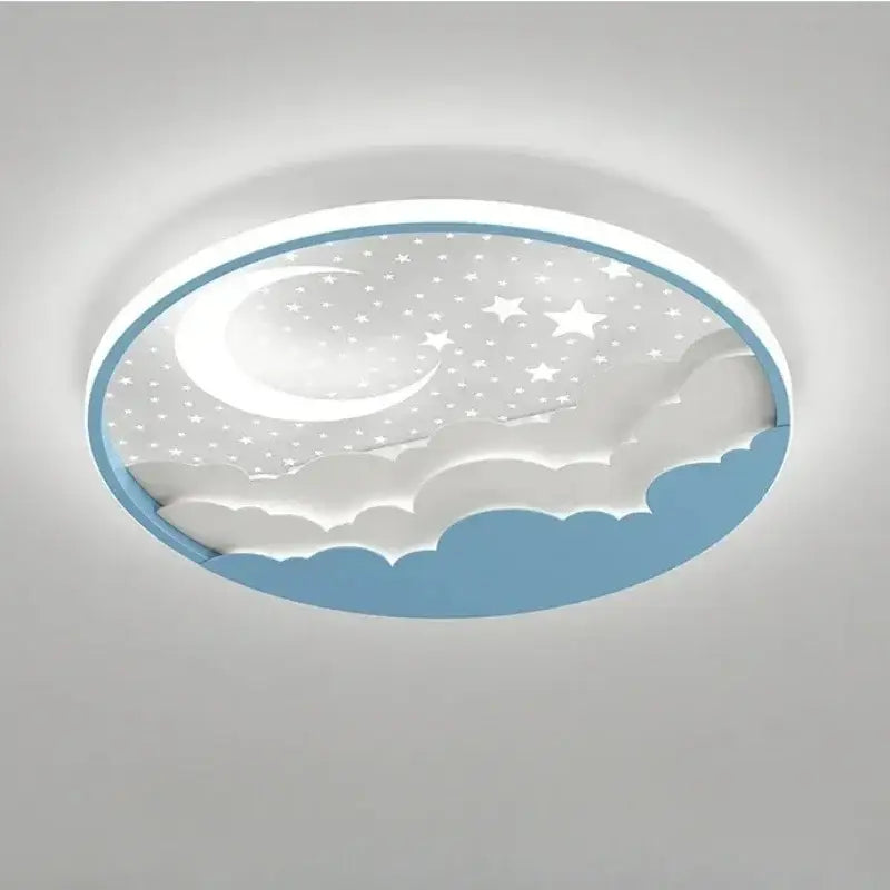 Decorbites™ children’s led ceiling lamp with blue and white star moon design for nursery bedroom lighting