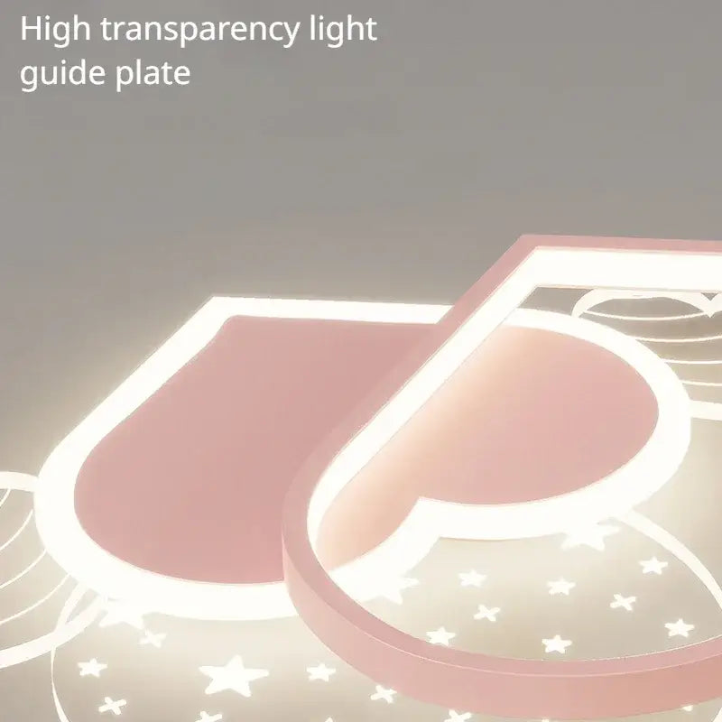 Decorbites™ children’s love led chandelier pink heart-shaped translucent design with star-patterned accents for kids room