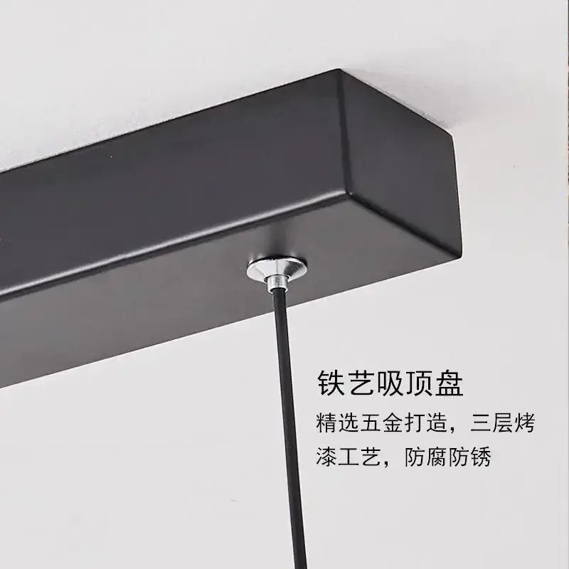 Black rectangular metal ceiling mount with silver-toned fastener for decorbites chinese modern art pendant light