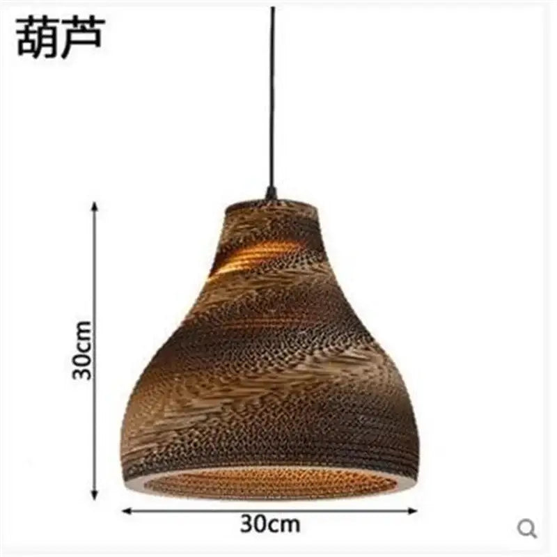 Brown textured paper honeycomb pendant light with woven layered design 30cm diameter by decorbites pendant lights