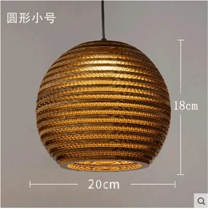 A spherical golden-hued paper lantern with ridged layers and woven texture from decorbites pendant lights collection