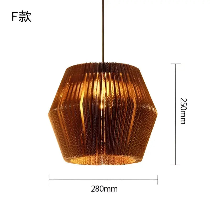 Decorbites™ chinese paper pendant light warm amber hexagonal ribbed design woven material for restaurant living room