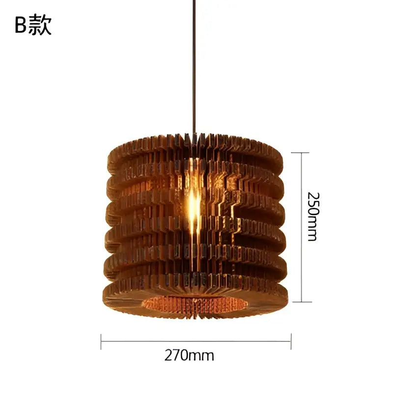 Decorbites™ bronze tiered paper pendant light with warm glow for restaurant and living room southeast asian style