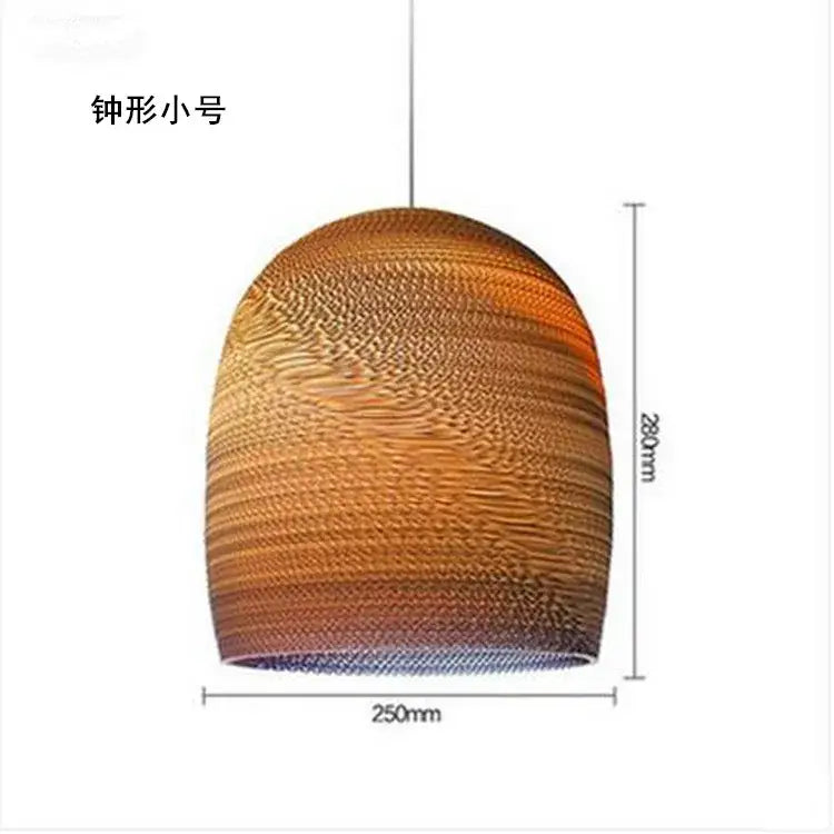 DecorBites™ warm-toned paper pendant light with textured woven design for Southeast Asian style restaurant or living room