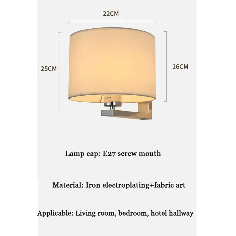 Cream-colored DecorBites™ Chinese style wall lamp with warm cloth cover and iron electroplated base for modern spaces