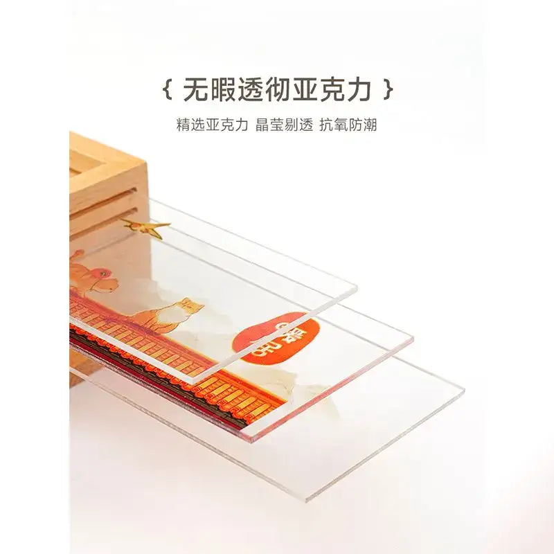 Clear acrylic storage trays with orange cat design and orange logo for decorBites Chinese wind lamp night light decor