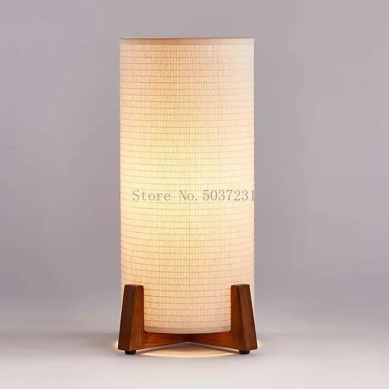 Decorbites™ chinese zen wooden floor lamp with warm bamboo shade and dark wood tripod base for living room bedside