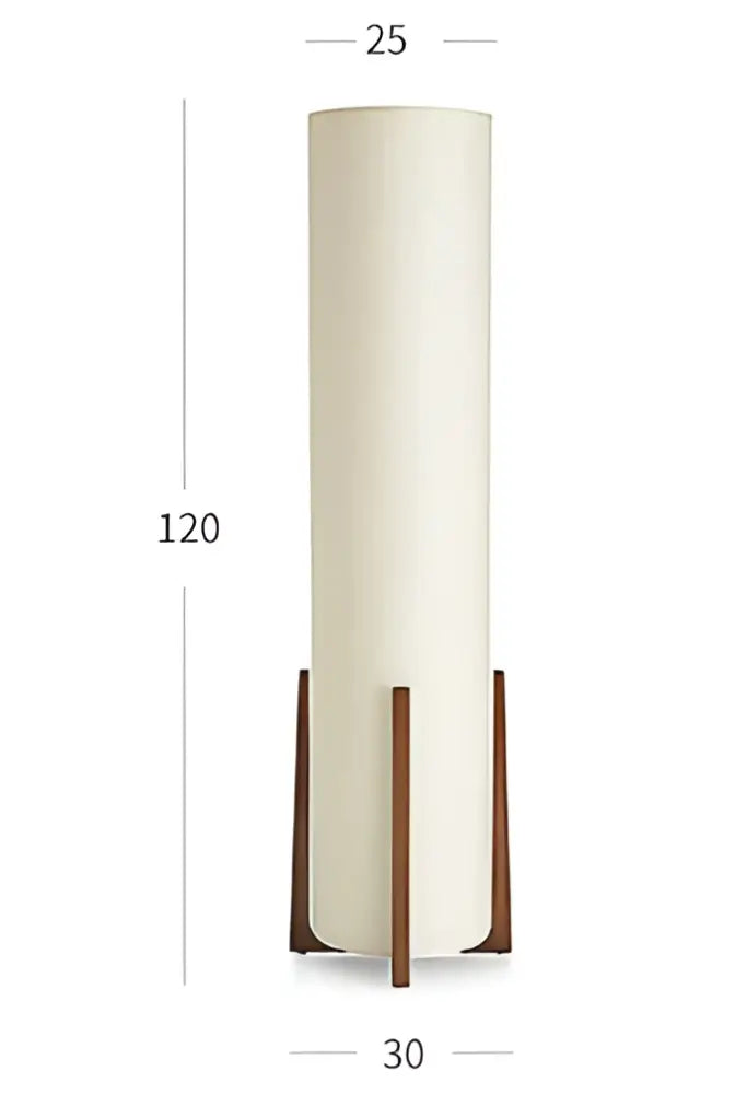Cream-colored cylindrical floor lamp with wooden base decorbites™ chinese zen wooden floor lamp for living room use