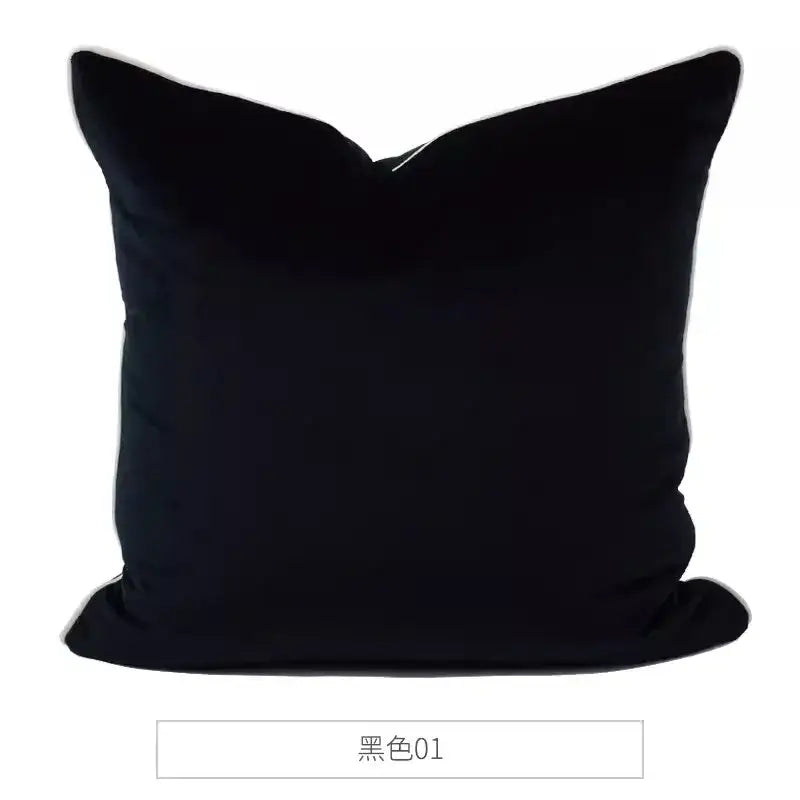 Black velvet throw pillow with plush soft texture and clean square shape for decorbites chinoiserie zebra peonies cushion cover