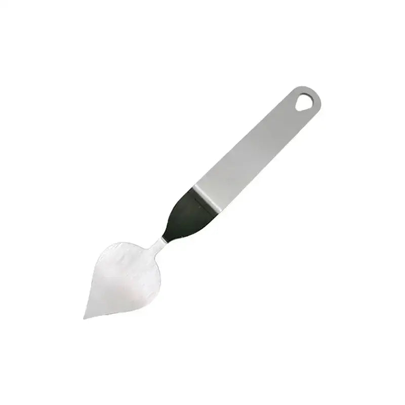 Decorbites chocolate leaf knife stainless steel cake decoration tool with silver heart-shaped scoop and black grip