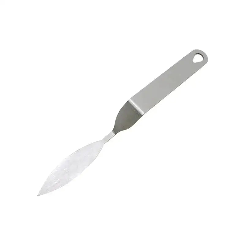 Silver stainless steel decorbites chocolate leaf knife fondant tool with flat curved blade and handle hole for cake decoration