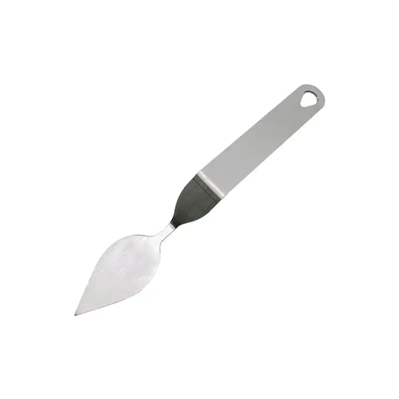 Shiny stainless steel decorbites chocolate leaf knife fondant tool with elongated handle and hanging hole for baking use