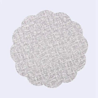 Decorbites christmas decor circular scalloped-edged gray linen placemat for elegant home dining experience