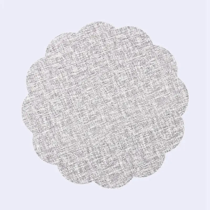 Decorbites christmas decor circular scalloped-edged gray linen placemat for elegant home dining experience