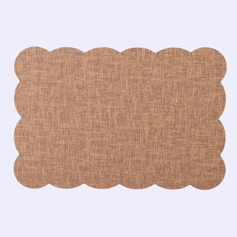Brown woven placemat with scalloped edge in decorbites christmas decor placemat set for elegant home dining experience