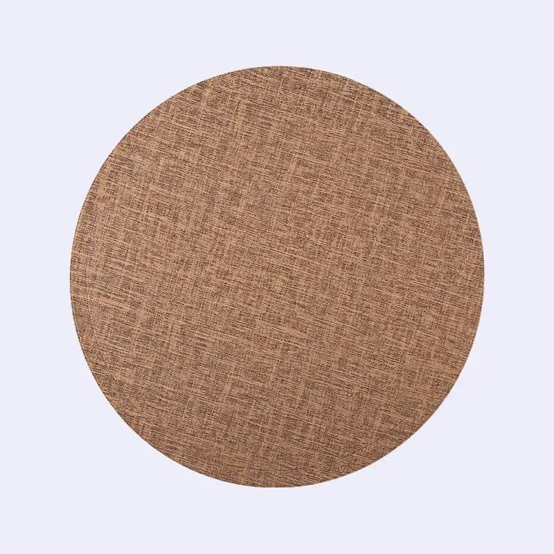 Brown circular decorbites christmas decor placemat with textured woven fabric for elegant home dining experience