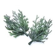 Two artificial green foliage sprigs with feathery leaves and dark stems for decorbites christmas garland home decor