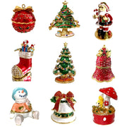Decorbites™ red and gold christmas jewelry trinket box with bow for wedding ring holder and dressing table decoration